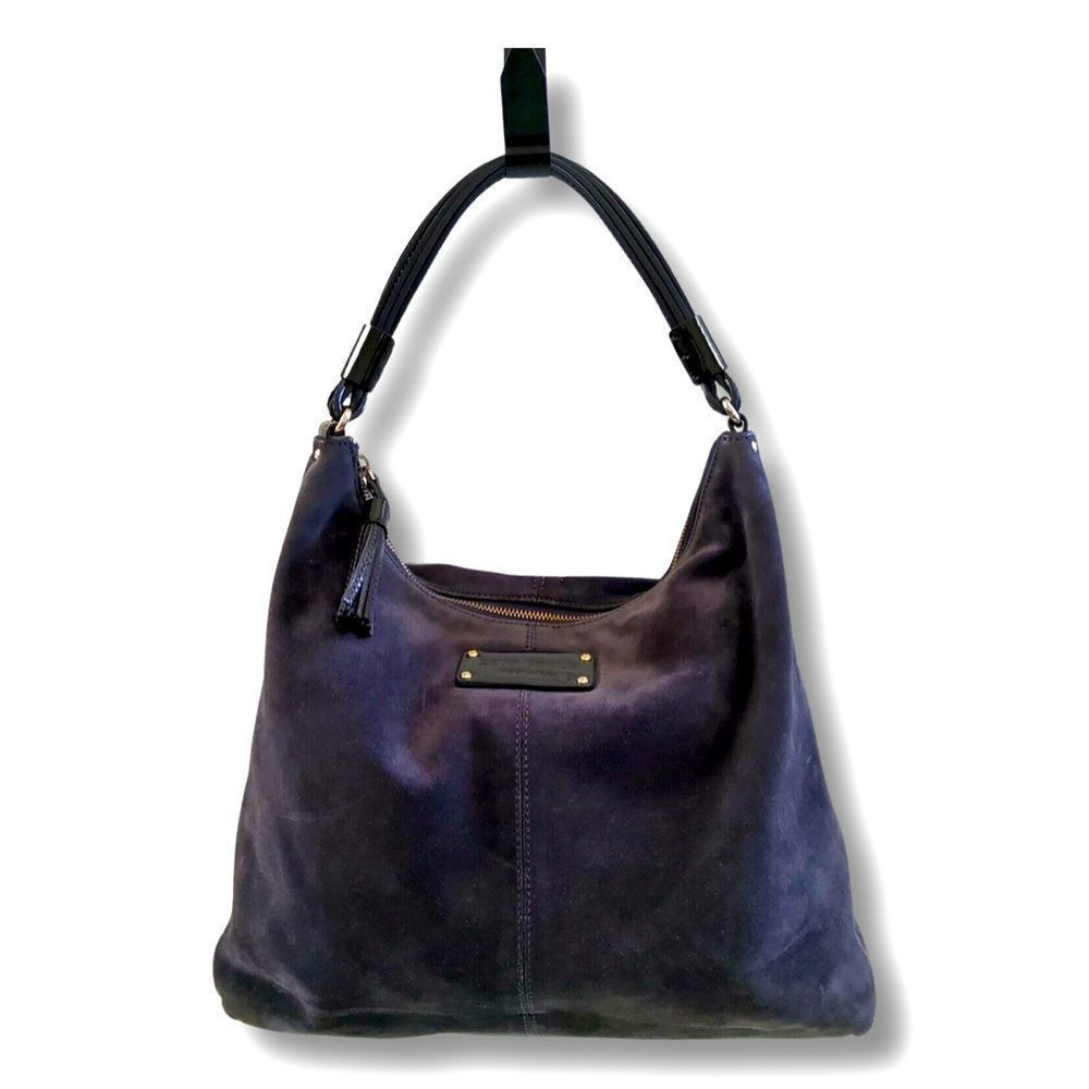 Kate Spade Navy Suede Selina Hobo Shoulder Bag